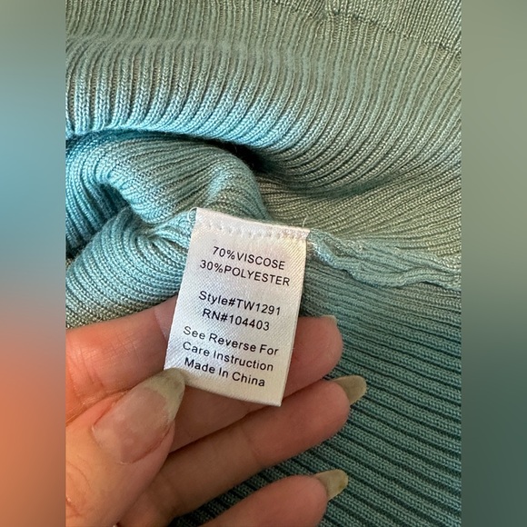 Workshop Republic Clothing Aqua Ruffle Sleeve Top - Picture 9 of 10